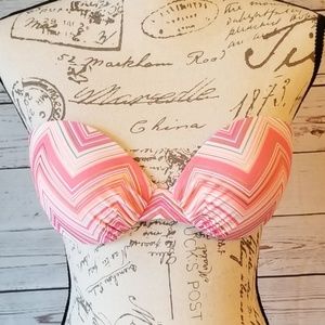 PINK, WHITE, AND GOLD!  Strapless swim suit top